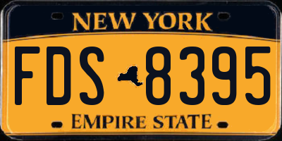 NY license plate FDS8395