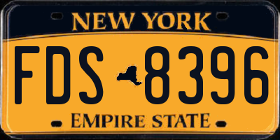 NY license plate FDS8396