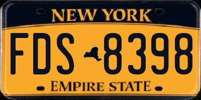 NY license plate FDS8398