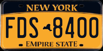 NY license plate FDS8400