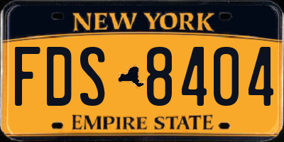 NY license plate FDS8404