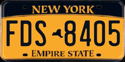 NY license plate FDS8405