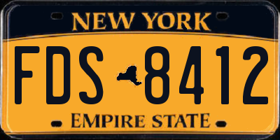 NY license plate FDS8412