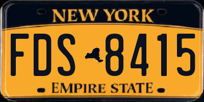 NY license plate FDS8415