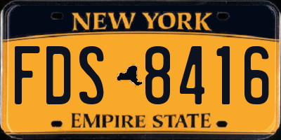 NY license plate FDS8416