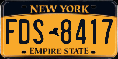 NY license plate FDS8417