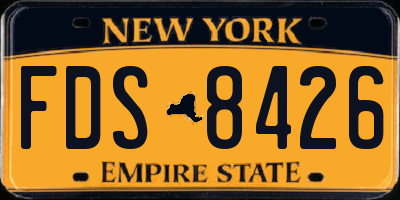 NY license plate FDS8426