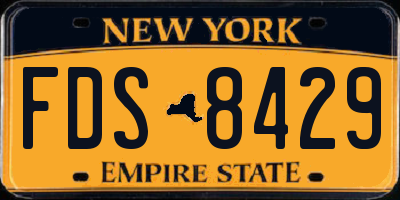 NY license plate FDS8429