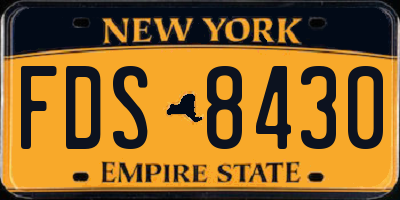 NY license plate FDS8430