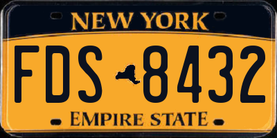 NY license plate FDS8432