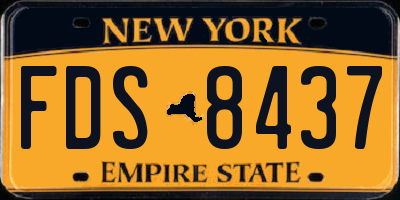 NY license plate FDS8437