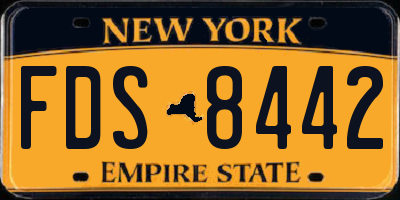 NY license plate FDS8442