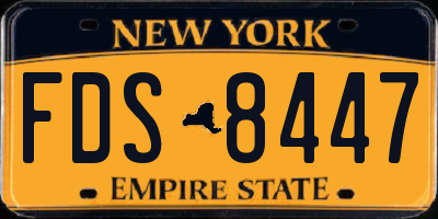 NY license plate FDS8447