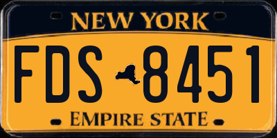 NY license plate FDS8451
