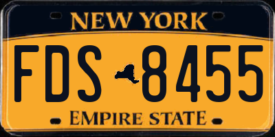 NY license plate FDS8455