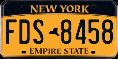 NY license plate FDS8458