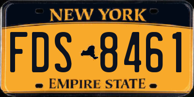 NY license plate FDS8461