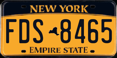 NY license plate FDS8465