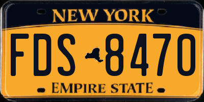 NY license plate FDS8470