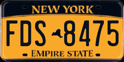 NY license plate FDS8475