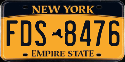 NY license plate FDS8476