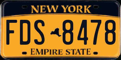 NY license plate FDS8478