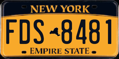 NY license plate FDS8481