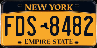 NY license plate FDS8482