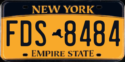 NY license plate FDS8484