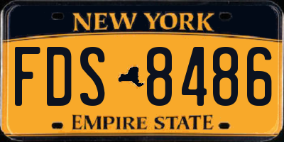 NY license plate FDS8486
