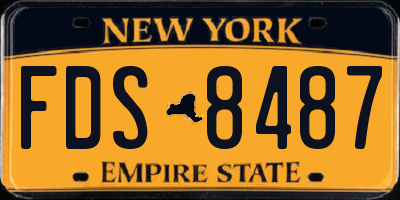 NY license plate FDS8487