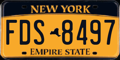 NY license plate FDS8497