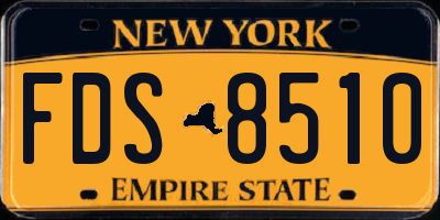 NY license plate FDS8510