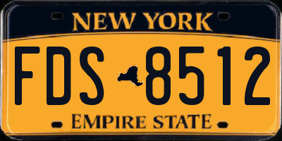 NY license plate FDS8512