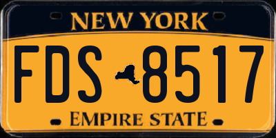 NY license plate FDS8517