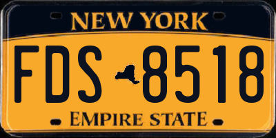 NY license plate FDS8518