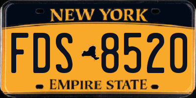 NY license plate FDS8520