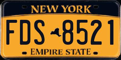 NY license plate FDS8521