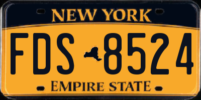 NY license plate FDS8524