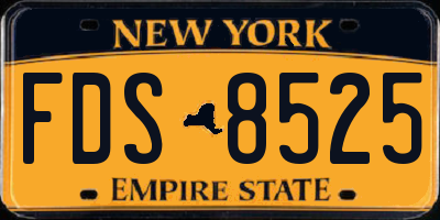NY license plate FDS8525