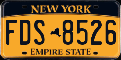 NY license plate FDS8526