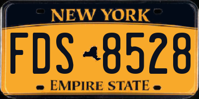 NY license plate FDS8528