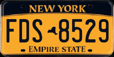 NY license plate FDS8529