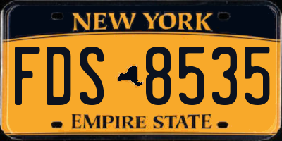 NY license plate FDS8535