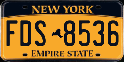 NY license plate FDS8536