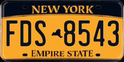 NY license plate FDS8543