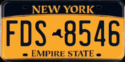 NY license plate FDS8546