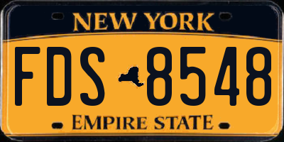 NY license plate FDS8548