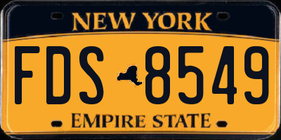 NY license plate FDS8549