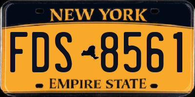 NY license plate FDS8561